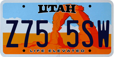 UT license plate Z755SW
