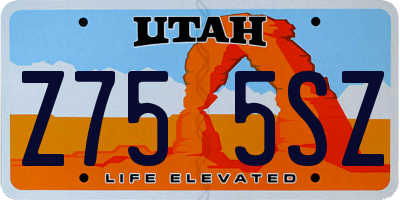 UT license plate Z755SZ