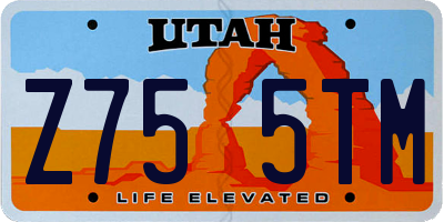UT license plate Z755TM