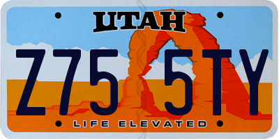 UT license plate Z755TY