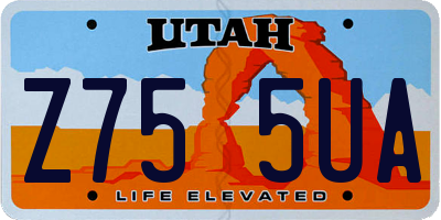 UT license plate Z755UA