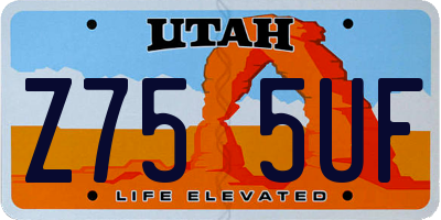 UT license plate Z755UF