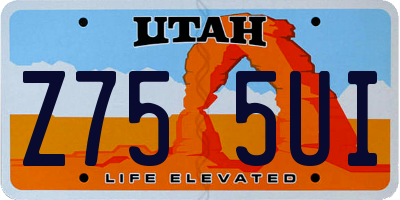 UT license plate Z755UI