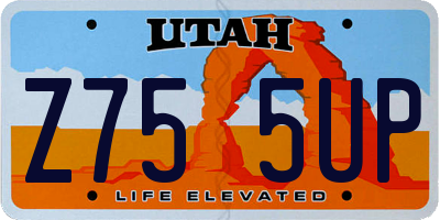 UT license plate Z755UP