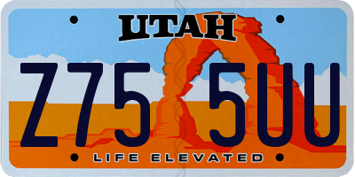 UT license plate Z755UU