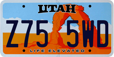 UT license plate Z755WD