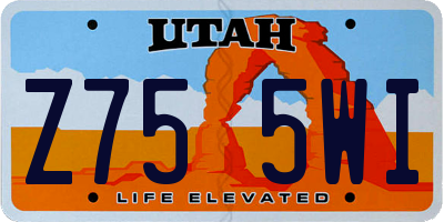 UT license plate Z755WI