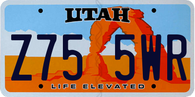 UT license plate Z755WR