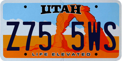UT license plate Z755WS