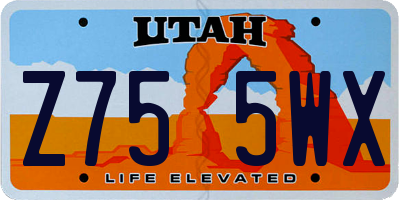 UT license plate Z755WX
