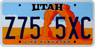 UT license plate Z755XC
