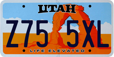 UT license plate Z755XL