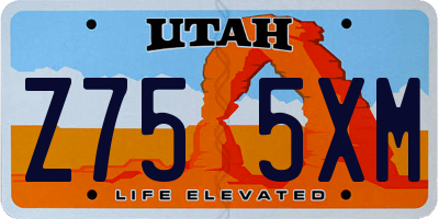 UT license plate Z755XM