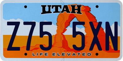 UT license plate Z755XN