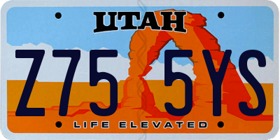 UT license plate Z755YS