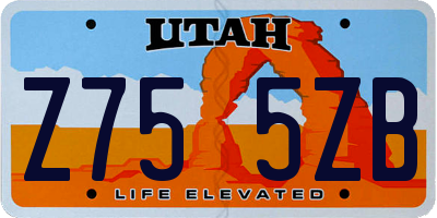 UT license plate Z755ZB