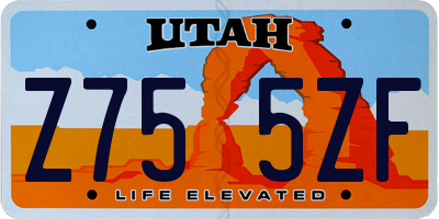 UT license plate Z755ZF