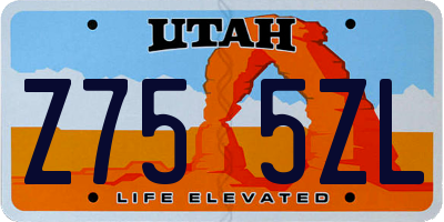 UT license plate Z755ZL