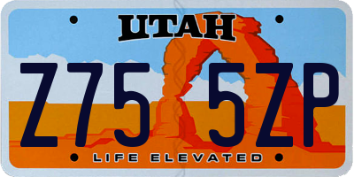 UT license plate Z755ZP