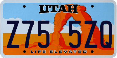 UT license plate Z755ZQ