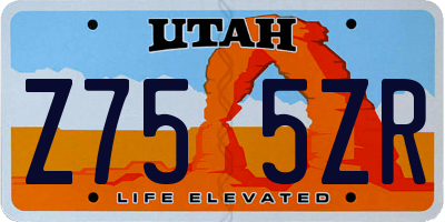 UT license plate Z755ZR