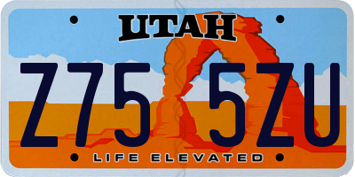 UT license plate Z755ZU