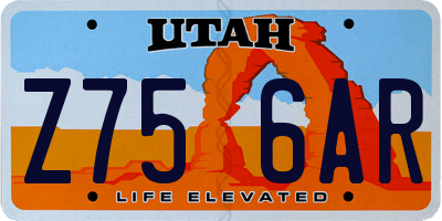 UT license plate Z756AR