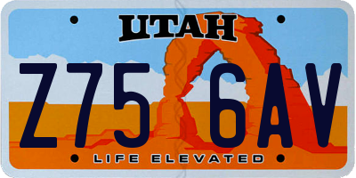 UT license plate Z756AV