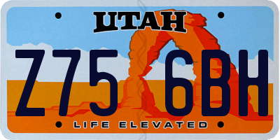 UT license plate Z756BH