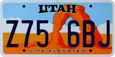 UT license plate Z756BJ