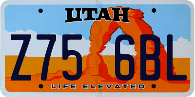 UT license plate Z756BL