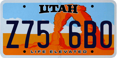 UT license plate Z756BO