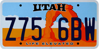 UT license plate Z756BW