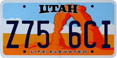 UT license plate Z756CI