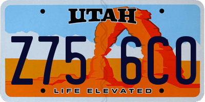 UT license plate Z756CO