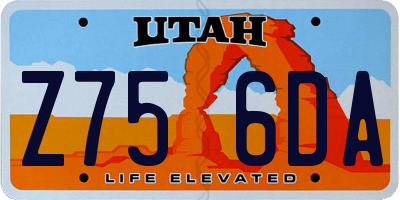 UT license plate Z756DA