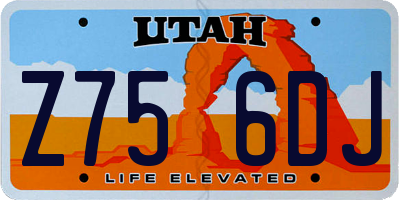 UT license plate Z756DJ