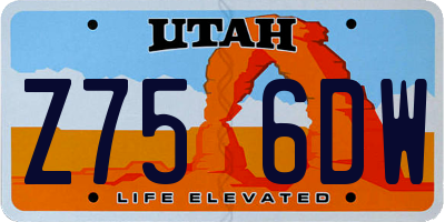 UT license plate Z756DW