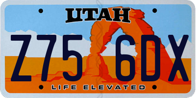 UT license plate Z756DX