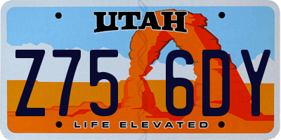 UT license plate Z756DY