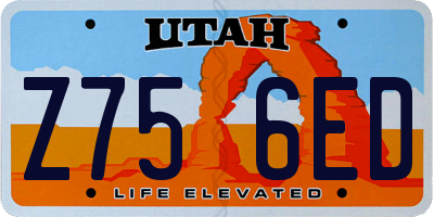 UT license plate Z756ED