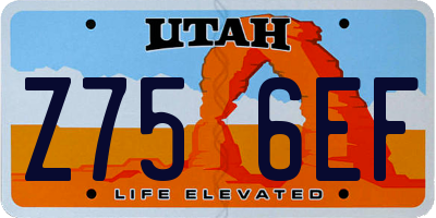UT license plate Z756EF