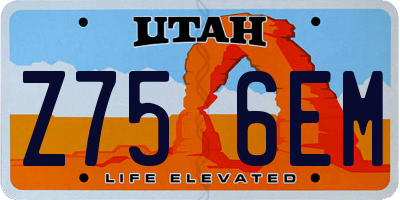 UT license plate Z756EM