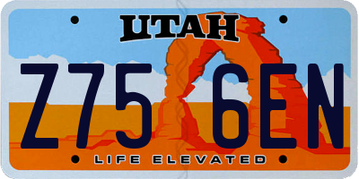 UT license plate Z756EN
