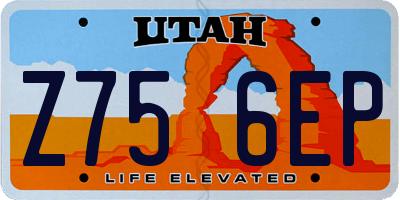 UT license plate Z756EP