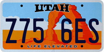 UT license plate Z756ES