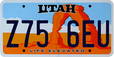 UT license plate Z756EU