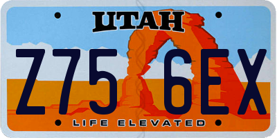 UT license plate Z756EX