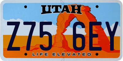 UT license plate Z756EY