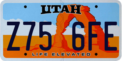 UT license plate Z756FE